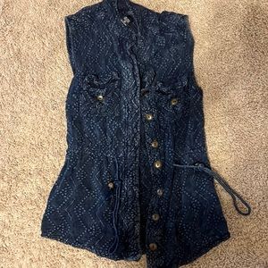 Tank top- navy button up